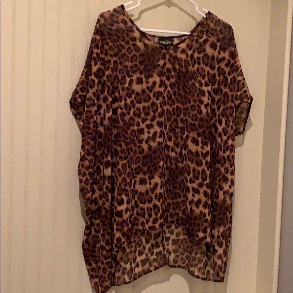 Leopard Blouse or Swim Coverup